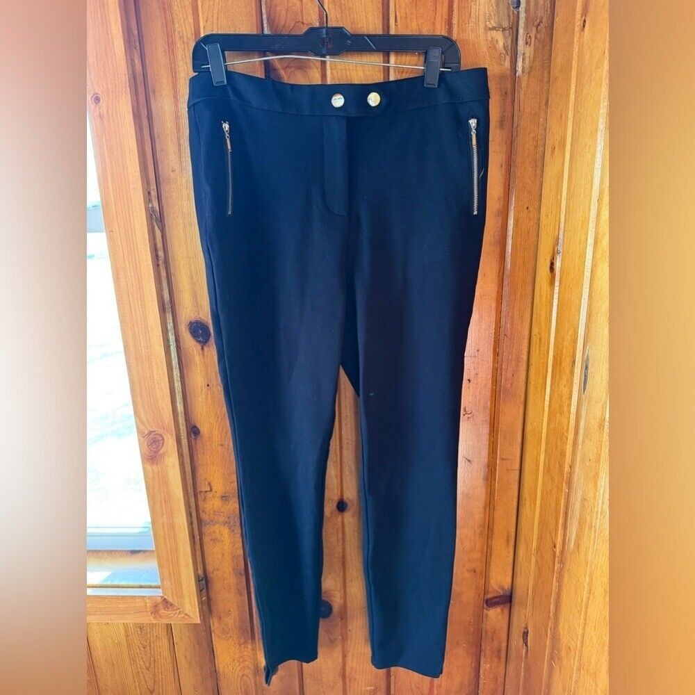 89th and Madison Black Trousers with Zipper Pockets size 12